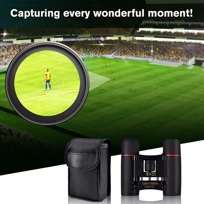 Mini Binoculars 8x21 HD Compact Folding Telescope for Birdwatching, Travelling, Hiking, Sightseeing, Outdoor, Adults Gift for Thanksgiving day, Christmas. Xmas, Halloween