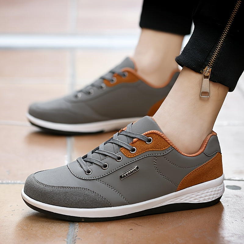 FAYWELLME Unisex Casual սպորտային կոշիկներ, շնչող ցածր վերևից ժանյակավոր սպորտային կոշիկներ, MD ներբանով միաձույլ գույնի բոլոր սեզոնային վազքի կոշիկներ, թեթև գործվածքից վերնամասը սև և արևագույն, հարմարավետ բարձիկ առօրյա հագուստի համար, ամենօրյա կոշիկներ