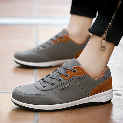 FAYWELLME Unisex Casual սպորտային կոշիկներ, շնչող ցածր վերևից ժանյակավոր սպորտային կոշիկներ, MD ներբանով միաձույլ գույնի բոլոր սեզոնային վազքի կոշիկներ, թեթև գործվածքից վերնամասը սև և արևագույն, հարմարավետ բարձիկ առօրյա հագուստի համար, ամենօրյա կոշիկներ