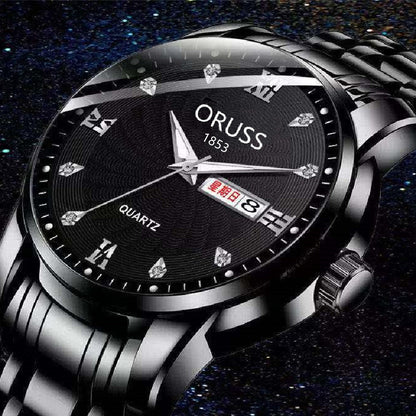 1pc Men's Round Luminous Quartz Watch, Wristwatch