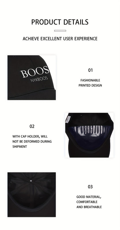 MLFO Casual "BOOS NYKBOOS" Baseball Cap, Lightweight Polyester, Adjustable Fit, Curved Brim, Hand Washable, 5 Colors, with Thanksgiving and Father'S Day Prints