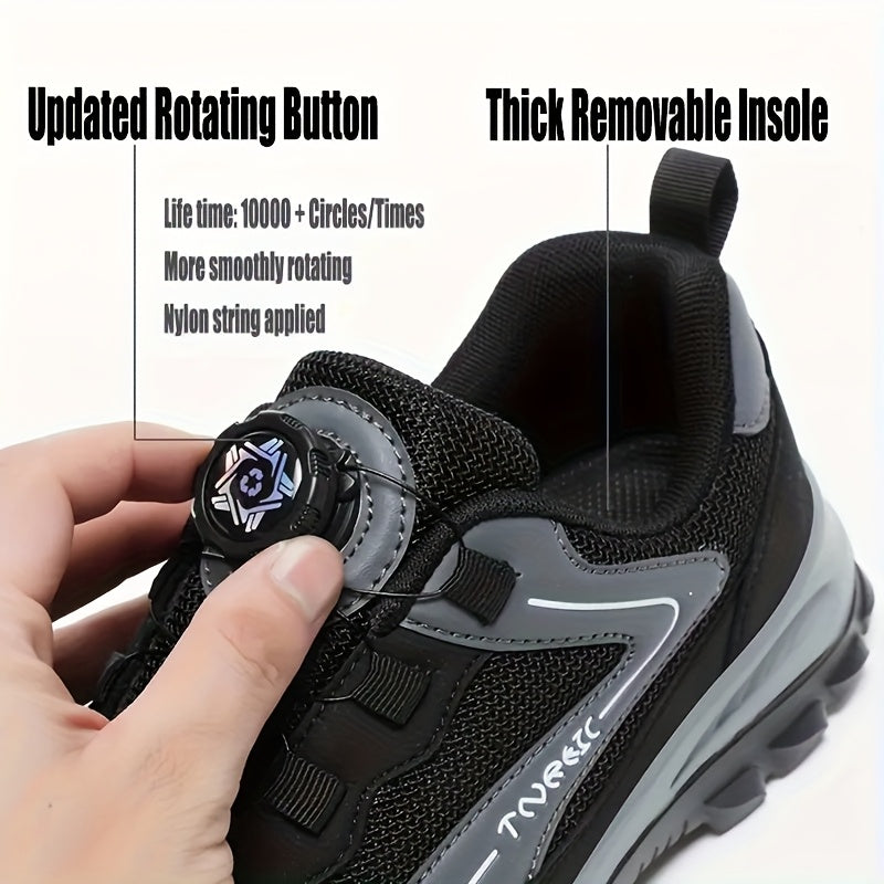 Men'S Lightweight Breathable Outdoor Walking Shoes - Low-Top Comfortable Sneakers with EVA Cushioning, Fabric Upper & Sole for Hiking, Jogging, Casual Wear - Black/White Striped Design, Hiking Shoes, Jogging Footwear, Stylish