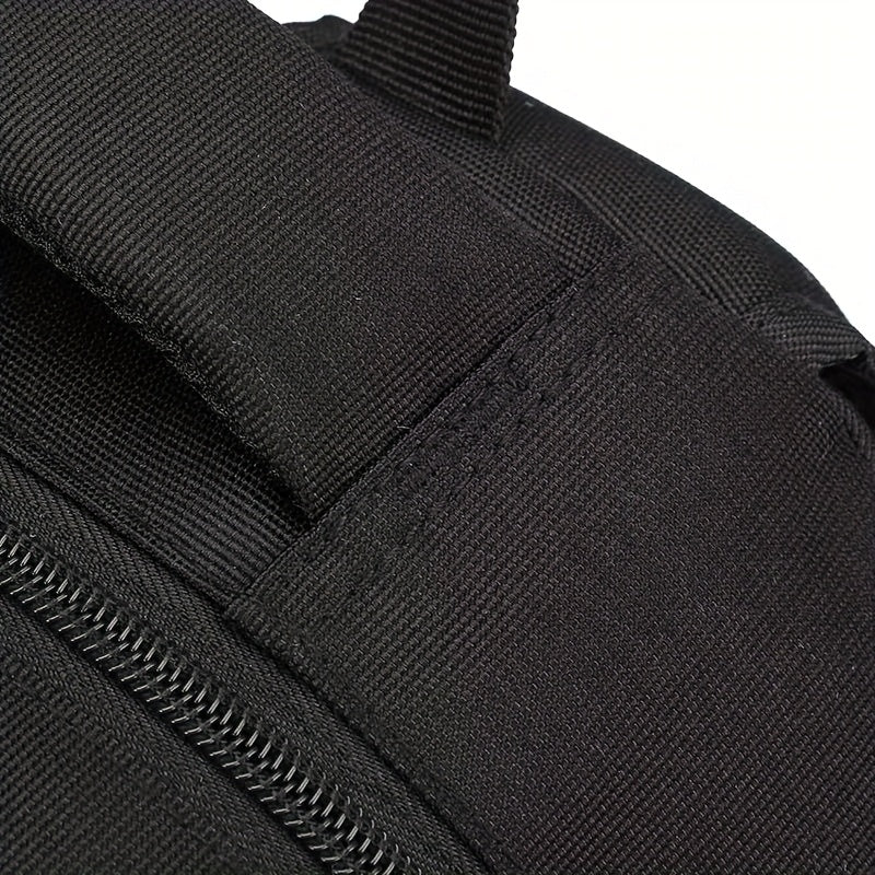 Stylish Black Nylon Backpack - Lightweight, High Quality, Large Capacity with Laptop Compartment, Adjustable Straps & Mesh Pockets for School, Travel, and Work