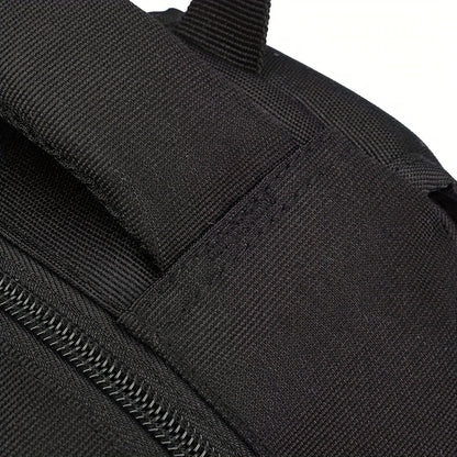 Stylish Black Nylon Backpack - Lightweight, High Quality, Large Capacity with Laptop Compartment, Adjustable Straps & Mesh Pockets for School, Travel, and Work