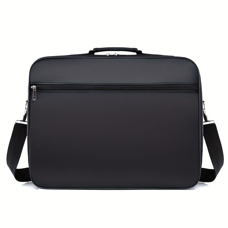 Men's Large Capacity Business Messenger Bag - Black Nylon Fabric, Adjustable Shoulder Strap, Multiple Compartments for Phone, Laptop, Tablet, Keys & Umbrella, Perfect for Work, Travel & Casual Use, Laptop Messenger Bag, Daily