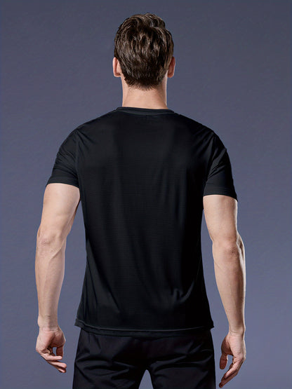Men's Ultra-Thin T-Shirt with Round Neck, Lightweight and Breathable Performance Running Top for Gym Workouts