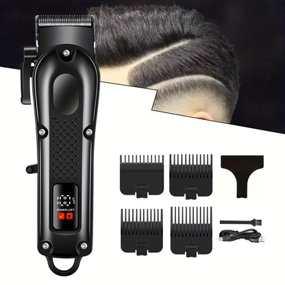 USB Rechargeable Electric Hair Clippers | Professional Home Barber | Portable Hair Trimmer | Black Design | Stylish Hair Cutting Tool | Modern Hair Clipper | Compact Hair Trimmer