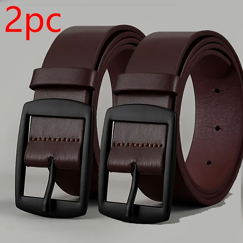 3pcs/2pcs/1pc Men'S Fashion Faux Leather Belts with Metal Pin Buckle - Stylish Designer Waist Straps for Jeans, Plus Size, Light Brown/Black/Dark Brown, Casual Wear Accessory | Stylish Waist Straps | Quality Craftsmanship
