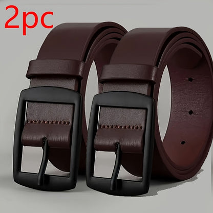3pcs/2pcs/1pc Men'S Fashion Faux Leather Belts with Metal Pin Buckle - Stylish Designer Waist Straps for Jeans, Plus Size, Light Brown/Black/Dark Brown, Casual Wear Accessory | Stylish Waist Straps | Quality Craftsmanship