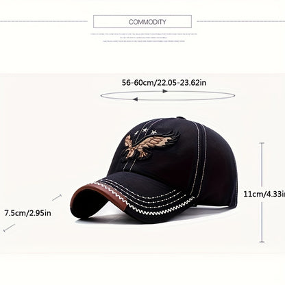 1pc Unisex Sunshade Breathable Baseball Cap With Eagle Embroidery For Outdoor Sport, Ideal choice for Gifts