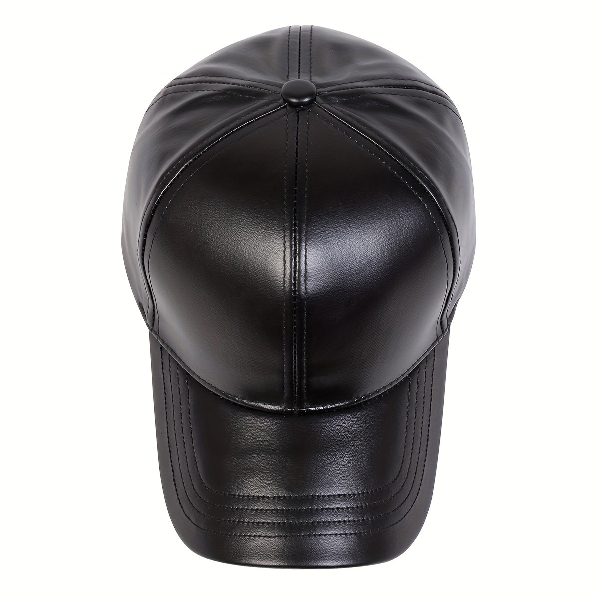 1pc Men's PU Leather Baseball Cap For Autumn And Winter