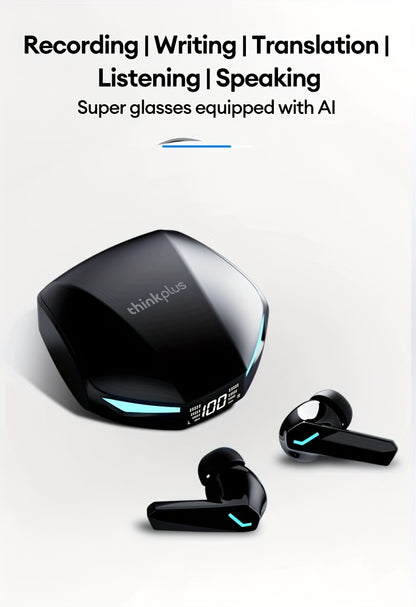 Lenovo XT53 True Wireless Headphones with Intuitive Touch Control - Black, Noise Cancelling, Wireless, Rechargeable Lithium Battery, Perfect for Calls, Music & Gaming - Trending Design for Daily Use, Gaming Headphones | Moder