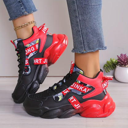 Women's Fashion Thick-Soled Sneakers, Street Style Breathable Casual Shoes for All Seasons