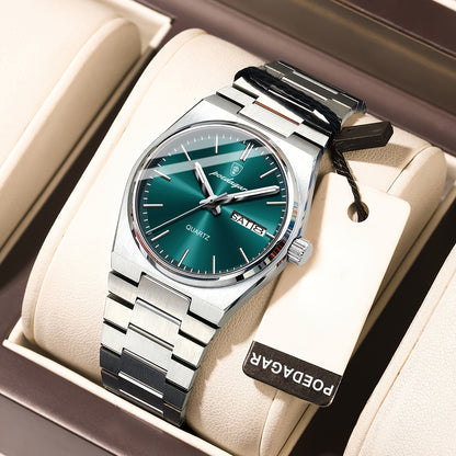 POEDAGAR Luxury Watch For Woman Ladies Elegant Quartz Watch Waterproof Luminous Date Week Stainless Steel Women's Watches Clock