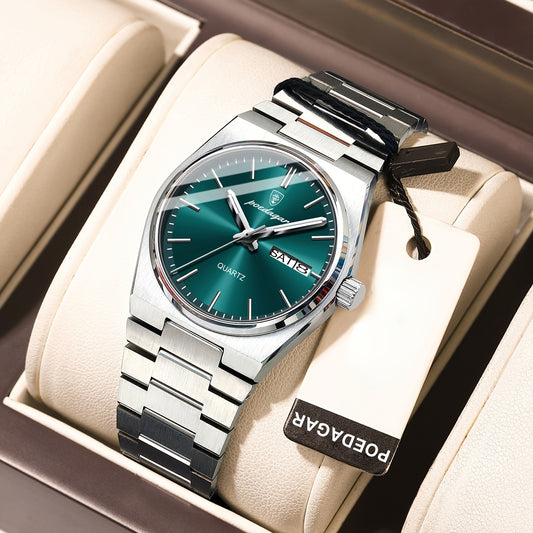 POEDAGAR Luxury Watch For Woman Ladies Elegant Quartz Watch Waterproof Luminous Date Week Stainless Steel Women's Watches Clock
