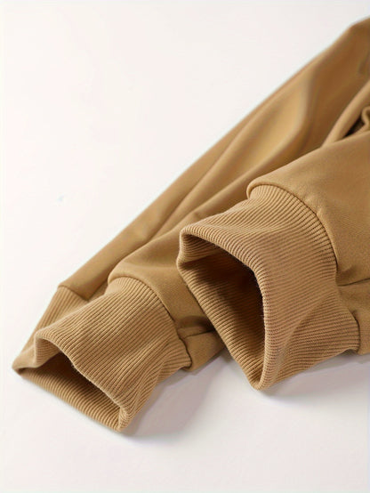 Men's Long Sleeve Hooded Sweatshirt + Threaded Sweatpants Set Spring and Autumn Solid Color Pullover Regular Long Sleeve T-shirt and Pants Belt Drawstring Casual Sports Trousers Two-piece Set