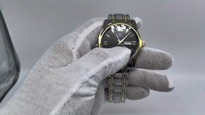 1pc New FOURRON Men's Stainless Steel Strap Quartz Watch - Large HD Scratch Resistant and Wear-Resistant Dial, IPX7 Waterproof, Luminous, Date & Calendar Function, Silent Movement, Stylish Gift for Him
