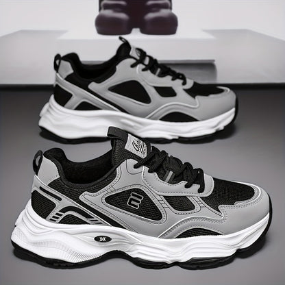 Men'S 2025 New Fashionable Low-Top Sneakers with Thick Sole - Non-Slip, Outdoor Casual Shoes for Teenagers and Young Adults, White and Golden Accents, All-Season Comfort, Casual Footwear | Modern Sneaker Design | Rubber Base