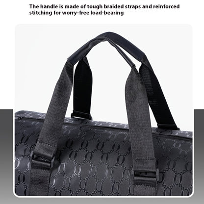Unisex Hexagon Pattern Gym Duffel Bag - Large Capacity Fitness Travel Bag with Adjustable Shoulder Straps, Durable, Black for Yoga, Overnight Trips & Sports, Travel Luggage | Modern Fitness Bag | Sturdy Handles, Gym Accessori