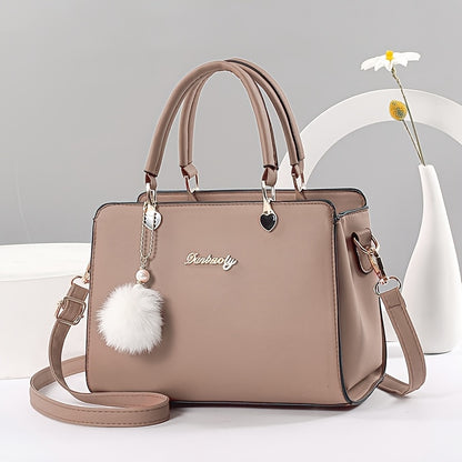 Elegant Black Tote Bag for Women - Large Capacity, Versatile with Detachable Strap, Smooth Finish, Perfect for Work & Casual Outings