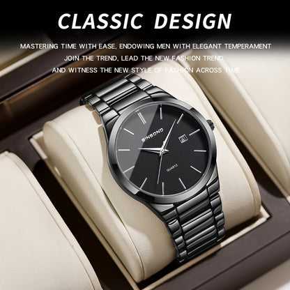 Men's quartz watch alloy strap watch calendar watch sports leisure waterproof Men's watch