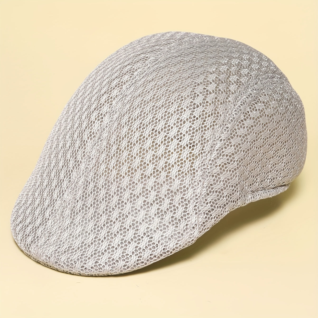Lightweight Breathable Mesh Beret Hat - Adjustable, Solid Black, Funky Style Polyester Painter Cap for Outdoor Activities
