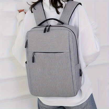 1pc Large Capacity Travel Backpack - Heavy-Duty Oxford Fabric Laptop Backpack with Multiple Compartments, Adjustable Padded Shoulder Straps & Front Zipper Pocket - Business, College, Commute Backpack - Ideal Gift for Professi