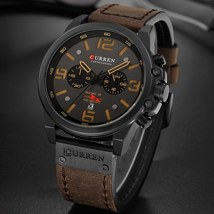 CURREN Men's Sports Watch, Multifunctional Waterproof Wristwatch