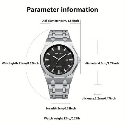A Quartz-made Ladies' Watch With A 12-sided Case Featuring A Calendar, Suitable For All Occasions, Looks Good On Any Woman Wearing It.