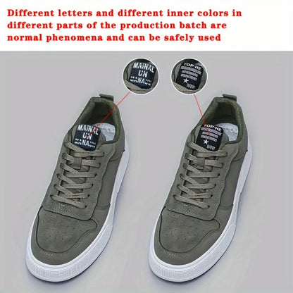 Տղամարդկանց Plus Size Breathable Casual սպորտային կոշիկներ՝ բազմակողմանի բոլոր սեզոնային կանաչ չմուշկներով կոշիկներ՝ փափուկ PU/PVC ներբանով, ժանյակով, կլոր ծայրով դիզայն՝ բիզնես և սոցիալական միջոցառումների համար