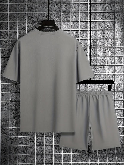 Men'S Casual Sportswear Set, Trendy And Versatile Two-Piece Outfit.