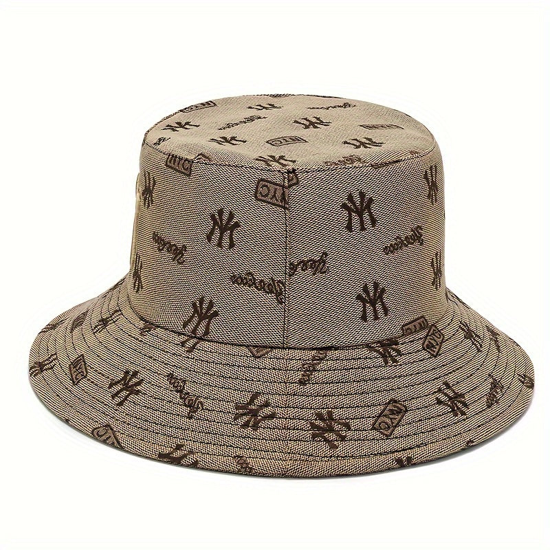 1pc Unisex Trendy Bucket Hat With Letters Pattern, Sun Protection Casual Hat, Suitable For Daily Wear And Vocation