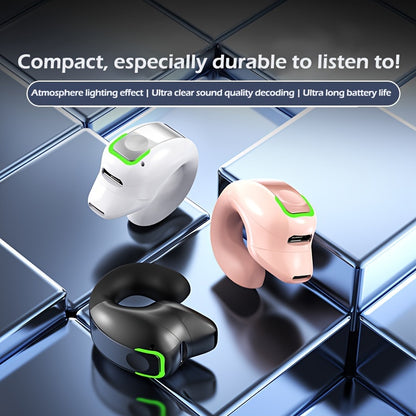 Clip-On Wireless Earbuds with Long Battery Life, Universal Phone Control, And Voice Noise Cancellation - Ideal for Exercise And Compatible with All Smartphones, Secure Fit Clip-On Design, Calls, Videos, And Music Playback, Wi