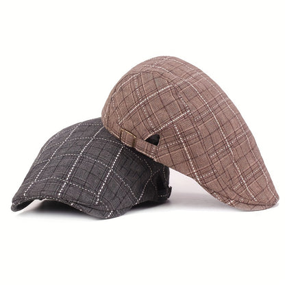 Men'S and Women'S Stylish Check Pattern Beanie Hat - Packable, Hand Washable, Autumn & Spring Fashion Cap, Autumn Fashion Cap | Check Pattern Beanie | Packable Hat