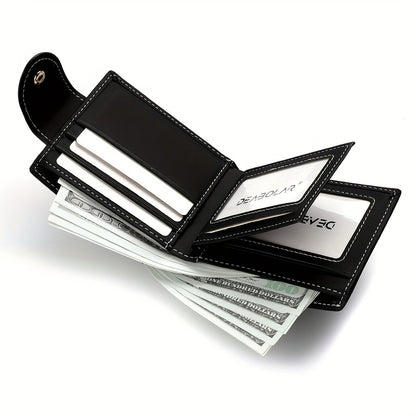 Fashion Eagle Wallet For Men, Zipper Snap Coin Credit Card Bag, Frosted PU Leather Clip For Men