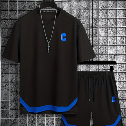 Men'S Casual Sportswear Set, Trendy And Versatile Two-Piece Outfit.