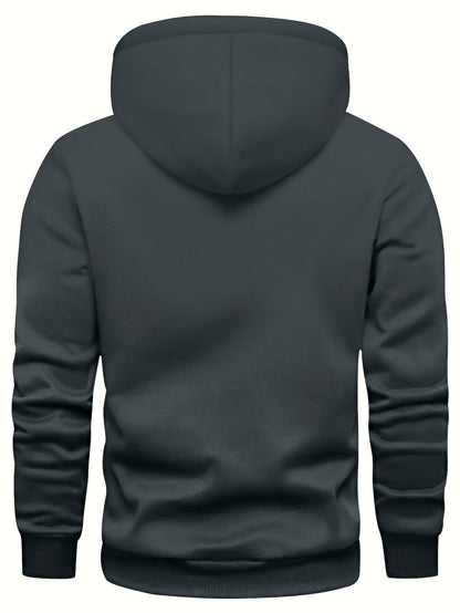 Men's Long Sleeve Hooded Sweatshirt + Threaded Sweatpants Set Spring and Autumn Solid Color Pullover Regular Long Sleeve T-shirt and Pants Belt Drawstring Casual Sports Trousers Two-piece Set