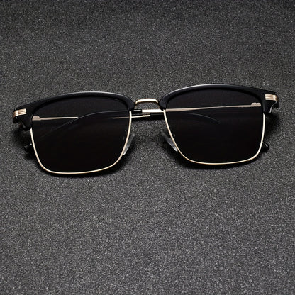 1pc Men's fashionable classic semi frameless box fashion glasses