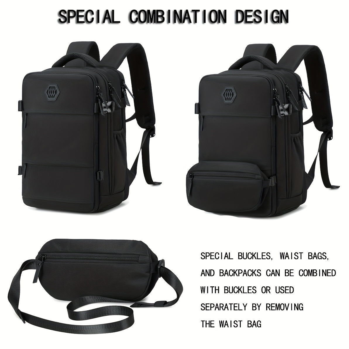 Travel Backpack for Men, Airline-Approved Carry-On Luggage, 15.6-Inch Laptop Business Bag, Weekend Leisure Hiking and Casual Daypack