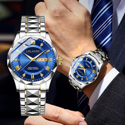 Handsome Personality 1pc Men's Quartz Watch Set - with Calendar Function, Round Dial, Fashion trend, The First Choice for Men's Gifts