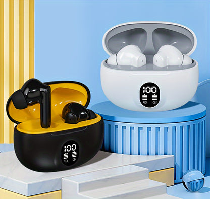 Wireless Earphones, True Wireless Earphones, LED Power Display, with Wireless Charging Box, Anti-Drop Sports Earphones, In-Ear Earphones with Microphone, Suitable for Smartphones, Laptops, TVs, Computers, Sports, Men And Wome