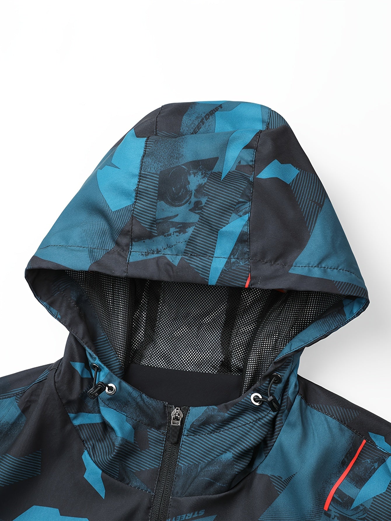Men'S Lightweight Climbing Hooded Jacket - Quick-Dry Windproof Outdoor Sports Coat with Camouflage Pattern, Spring/Fall Casual & Training Wear, Regular Fit for Hiking, Running, Gym, Hiking Apparel, Durable Fabric