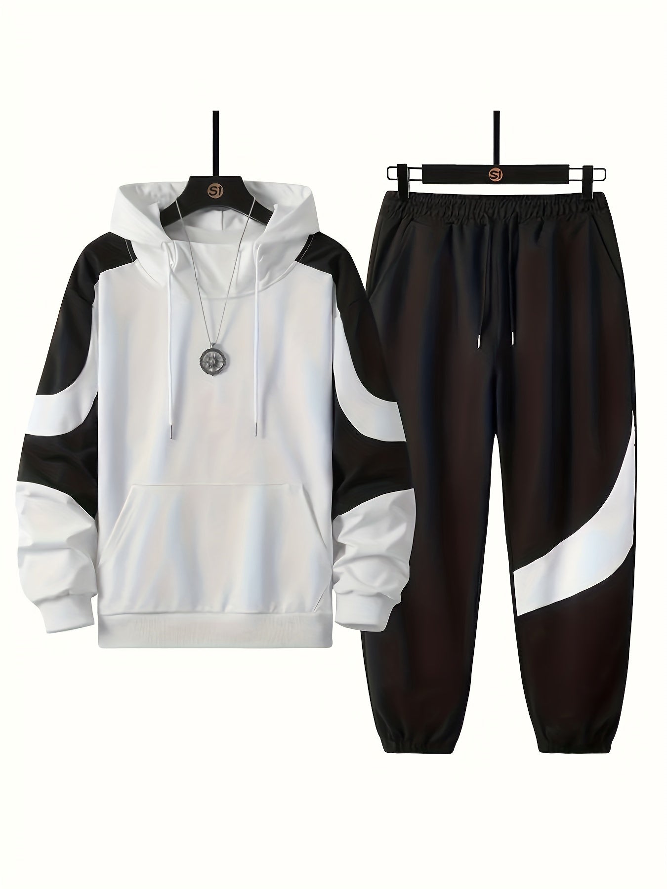 Men's Hooded Sweatshirt Set - 2024 New Autumn Casual Sporty Long Sleeve Outfit for Men