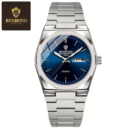 BINBOND Luxury Watch for Woman Ladies Elegant Quartz Watch Luminous Date Week Stainless Steel Women's Watches Clock