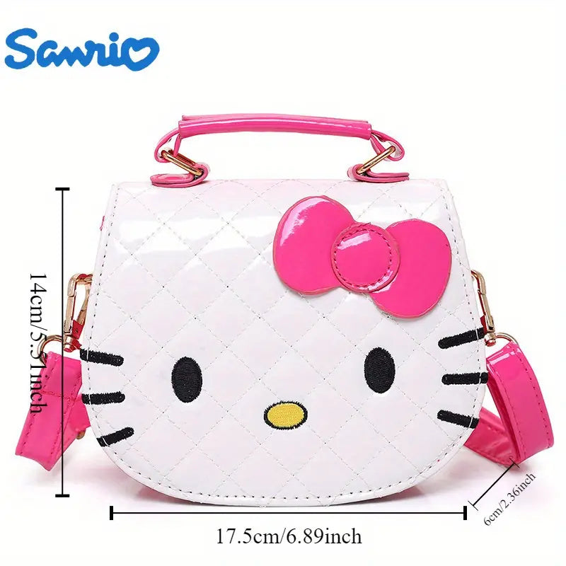 Sanrio Unisex անիմե թեմա Սպիտակ կարմիր Սև վարդագույն Ոսկե վարդագույն hello kitty Crossbody պայուսակի համար, պոլիեսթեր աստառ, կայծակաճարմանդ փակվող, չլվացվող, Messenger պայուսակով