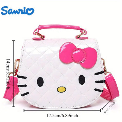 Sanrio Unisex անիմե թեմա Սպիտակ կարմիր Սև վարդագույն Ոսկե վարդագույն hello kitty Crossbody պայուսակի համար, պոլիեսթեր աստառ, կայծակաճարմանդ փակվող, չլվացվող, Messenger պայուսակով