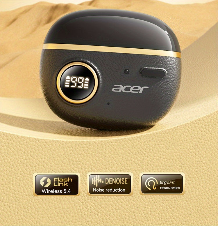 ACER TWS Wireless Earbuds with Deep Bass & Noise Cancellation, Long-Lasting Comfort, HIFI Sound, Touch Controls, Fast Delivery, Compatible with Phones/Tablets/Laptops, Ideal for Running, Music, Business, and More, Wireless Ea