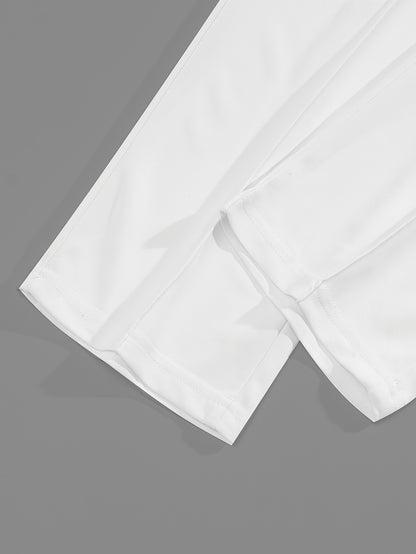 New Spring Fashion Casual Polo Shirt Zipper Men'S Casual Sports Long Pants Short Sleeve Two-Piece Set