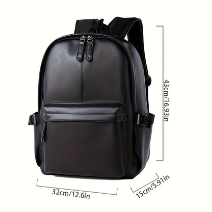 PU Men's Casual Backpack, Outdoor Travel Backpack Student School Bag