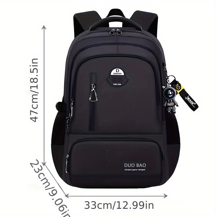 1pc DUO BAO High-Quality Knapsack - Stylish Gray & Black Backpack with 6 Large Compartments, Durable Oxford Fabric, Ideal for School, Travel, and Fitness, Casual Style, Travel Backpack | Stylish Backpack | Durable Backpack